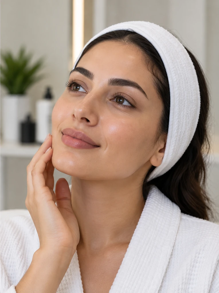 Skin assessment before Carbon Peel Facial at Al Mairaj Dental & Cosmetics (AMDC) in DHA Lahore