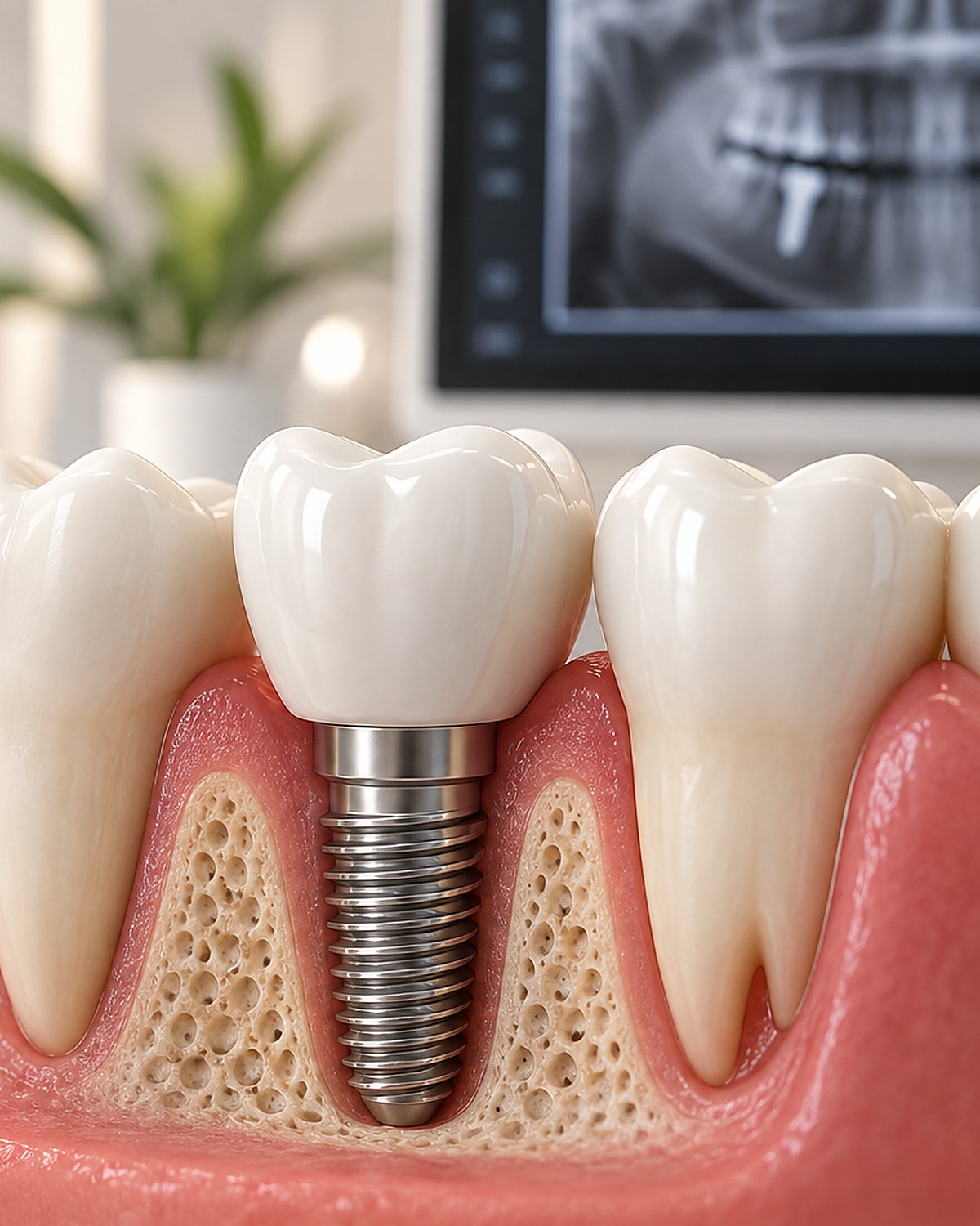 Dental implant illustration for the AMDC dental implant cost guide in Lahore