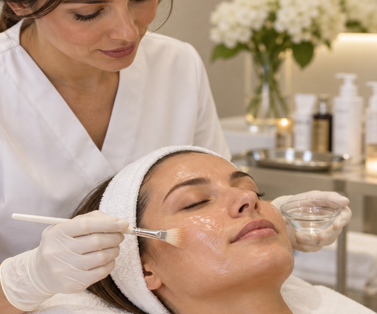 Vitamin C skincare facial application for brighter-looking skin